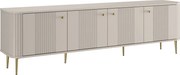 Szafka RTV Vesper 4D 187 cm - kaszmir / złote nogi
