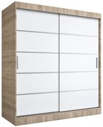 Szafa przesuwna dąb sonoma + biały 180 cm W4-Z61