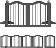 PawHut Bramka dla psa Wolnostojąca osłona z nóżkami, Składana bramka, 4 panele, 208 x 29,5 x 61 cm, Czarny