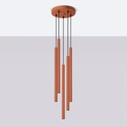 Lampa wisząca PASTELO 5P ochra czerwona SOLLUX  LIGHTING