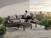 Komplet outletowy 2 x Sofa Narożna Dwuosobowa + Stoliczek Kawowy Czarny