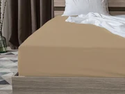 PrzytulneMieszkanie.pl Jersey prześcieradło EXCLUSIVE beżowe 200 x 220 cm