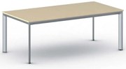 Stół konferencyjny do biura PRIMO INVITATION, 200x100 cm, szaro-srebrna podstawa, brzoza