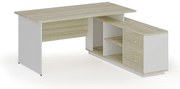 Biurko z szafką MIRELLI, 160x160 cm, prawe, biały/dąb sonoma