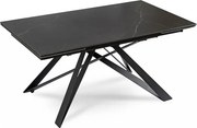 Stół Rozkładany Prostokątny MAXIME 160-240 cm Ceramiczny Czarny Marmur do Jadalni Nowoczesny Loft