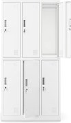 Szafa socjalna 6-skrytkowa Igor 90x45x185 cm, biała