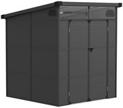 Outsunny 1,9 x 1,9 m Szopa Ogrodowa, Szopa na Narzędzia z Tworzywa Sztucznego, Drzwi Zamykane, 2 Otwory Wentylacyjne, Ciemnoszary