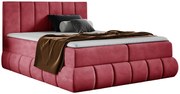 Czerwone łóżko tapicerowane welurem 5 rozmiarów N2-M57