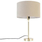 Lampa stołowa złota regulowana z kloszem jasnobrązowym 35 cm - Parte