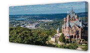 Obraz canvas na ścianę Panorama Miasta z Widokiem na Zamek