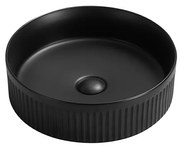 Mexen Grovo umywalka nablatowa ryflowana 35 x 35 cm, czarna mat - 22303585