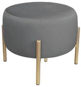 Pufa WILFRED BL VELVET ciemnoszara/złota ATOS