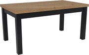 Solidny stół rozkładany R-7 90x160/210 czarne nogi blat dąb Halifax Tabak