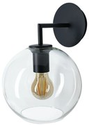 Czarny kinkiet SULION Bogard, ø 20 cm
