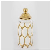 Słoik ceramiczny 31x12,5 cm złoty/biały