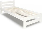 Białe Drewniane Łóżko Jednoosobowe 80X200 T0-H19