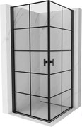 Mexen Mist-B Duo kabina prysznicowa uchylna 90 x 90 cm, czarna kratka, czarna - 8A2-090L-090P-70-77