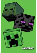 Zielony polarowy koc dziecięcy 100x150 cm Minecraft "The Mobs" – Jerry Fabrics
