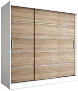 Szafa przesuwna biały + dąb sonoma 200 cm L2-N05