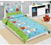 Bellatex Pościel dziecięca z kory Owieczka niebieski, 140 x 200, 70 x 90 cm