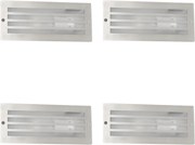 Zestaw 4 nowoczesnych lamp wpuszczanych stalowych IP44 - Hurricane
