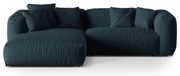 Ciemnoniebieski narożnik modułowy (lewostronny) Martina – Micadoni Home