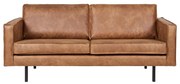 Brązowa sofa z obiciem ze skóry z recyklingu BePureHome Rodeo, 190 cm