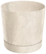 Donica ogrodowa Tubo P Beton Effect 23,9 cm kremowa PROSPERPLAST