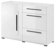 Komoda TULSA 1D3S 120 biała połysk HELVETIA