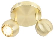 Retro zaokrąglony kinkiet 2-punktowy z mosiężną płytą sufitową - Gissi