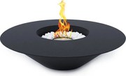 Czarny okrągły kominek ogrodowy na bioetanol SANTORINI D.60