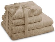 Beżowe bawełniane ręczniki zestaw 4 szt. frotte Amari – Restilo