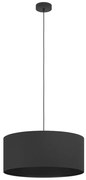 Czarna lampa wisząca z tekstylnym kloszem ø 53 cm MASERLO 1 – EGLO