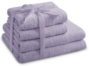 Lawendowe bawełniane ręczniki zestaw 4 szt. frotte Amari – Restilo