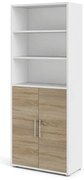 Biały regał modułowy w dekorze dębu 89x222 cm Prima – Tvilum