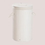 Kosz Na Pranie Z Bambusa Irma Biała - Sklum