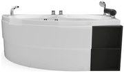 Wanna z hydromasażem asymetryczna biała z wnękami - - 1 osobowa - 150 x 100 cm - Prawostronna - LUANA