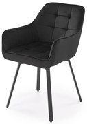 Krzesło tapicerowane K588 VELVET czarne obracane HALMAR