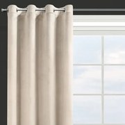 Zasłona velvet na przelotkach aksamitna struktura gęsty splot 135x250 cm beżowa