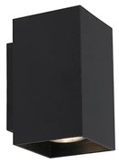 Nowoczesna lampa ścienna czarna kwadratowa 2-światłowa - Sandy