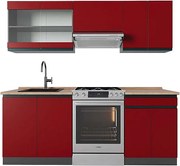 Aneks kuchenny czerwony/antracyt 200x60x81.6 r-line