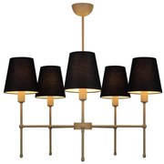 Żyrandol na pręcie MADELA 5xE14/40W/230V czarny/beżowy