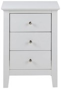 Biała szafka nocna z 3 szufladami Actona Linnea