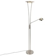 Nowoczesna lampa stojąca stalowa z LED i ramieniem do czytania - Ibiza