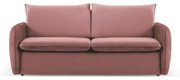 Różowa aksamitna rozkładana sofa 214 cm Vienna – Cosmopolitan Design