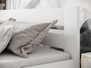 Łóżko drewniane białe ze stelażem 90x200 MATILDA 98/205/87 cm