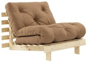 Fotel rozkładany z brązowym Karup Design Roots Raw/Mocca