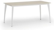 Stół konferencyjny do biura PRIMO OMEGA, 160x80 cm, biała podstawa, brzoza