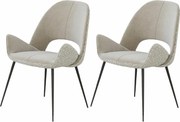 Krzesła do jadalni zestaw 2 szt. - materiał i metal - beż - GREGOR