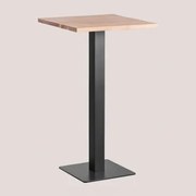 Wysoki Kwadratowy Bar Z Drewna Akacjowego Wąski ↔︎ 60 Cm & Czarny - Sklum